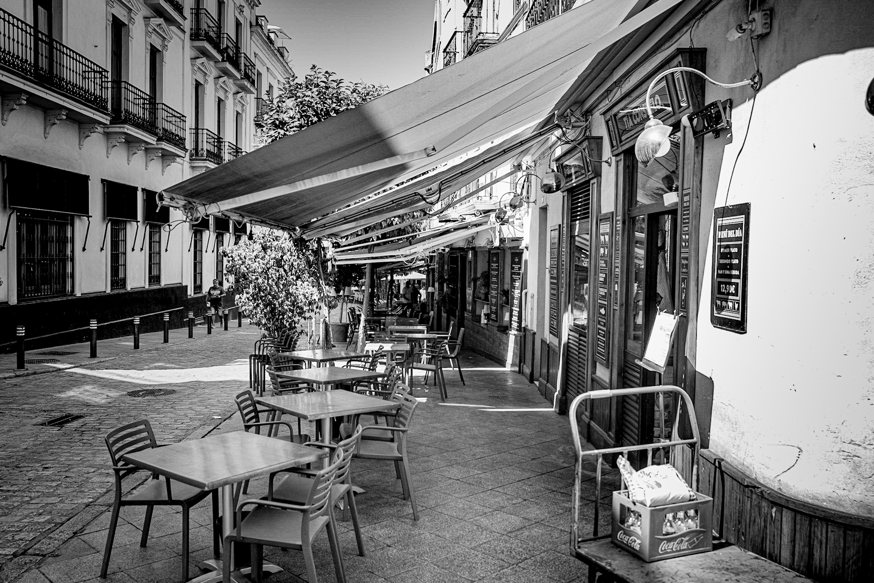Timeless Terraces: Andalusia’s Enduring Cafe Culture in Monochrome