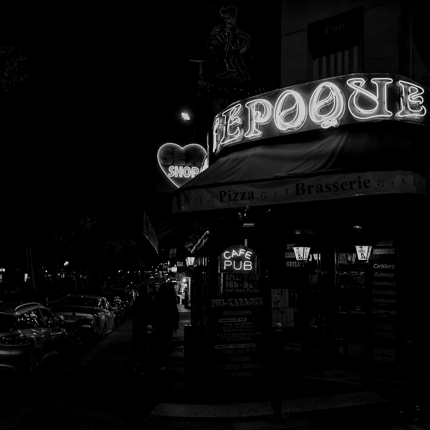 Neon Glow and Urban Echoes: A Night on the Boulevard