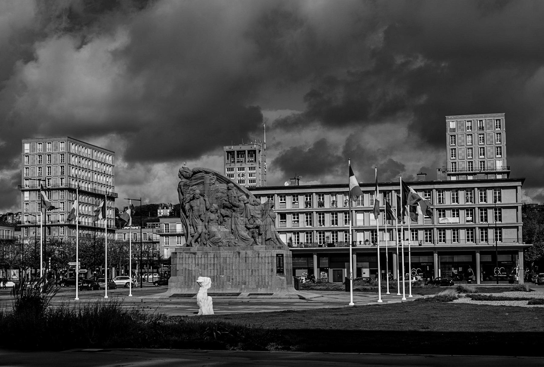 Echoes of Resilience: A Monumental Landscape in Black and White
