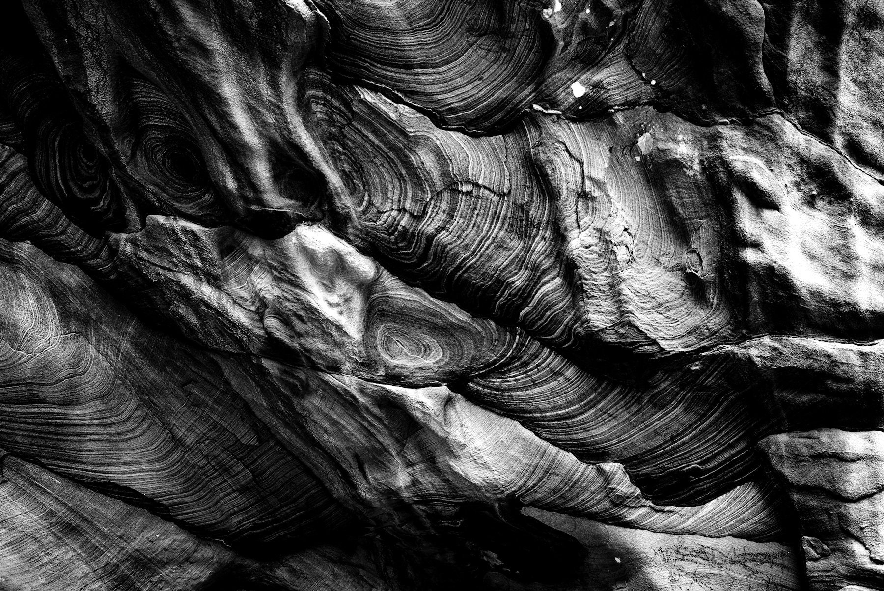 Echoes in Stone: A Geological Tapestry in Monochrome